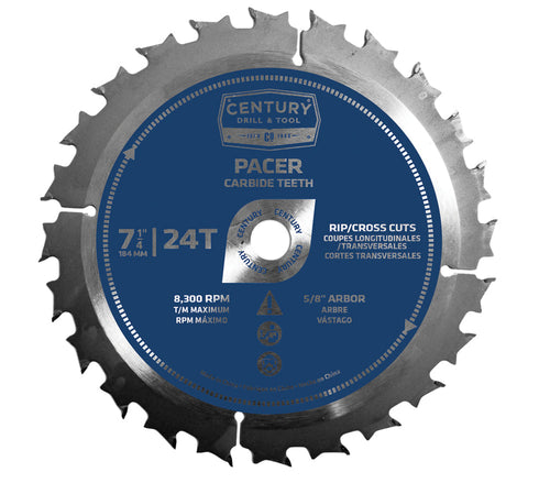 Century Drill And Tool Pacer Circular Saw Blade 7-1/4 X 24t (7-1/4 X 24T)