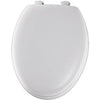 Elongated Molded Wood Toilet Seat, Easy-Clean & Change(TM) Hinge, White