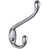 Hat & Coat Hook, Heavy-Duty, Satin Chrome, Long