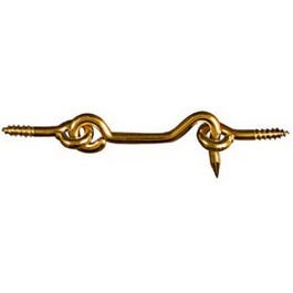 Hook & Eye, Solid Brass, 2-1/2-In.