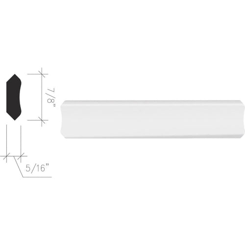 Inteplast Building Products 5/16 In. x 7/8 In. x 8 Ft. Crystal White Polystyrene Inside Corner Molding