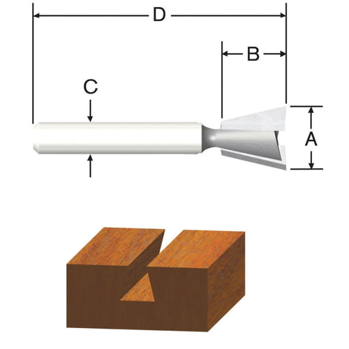 Vermont American Carbide Dovetail 3/8 In. Dovetail Bit